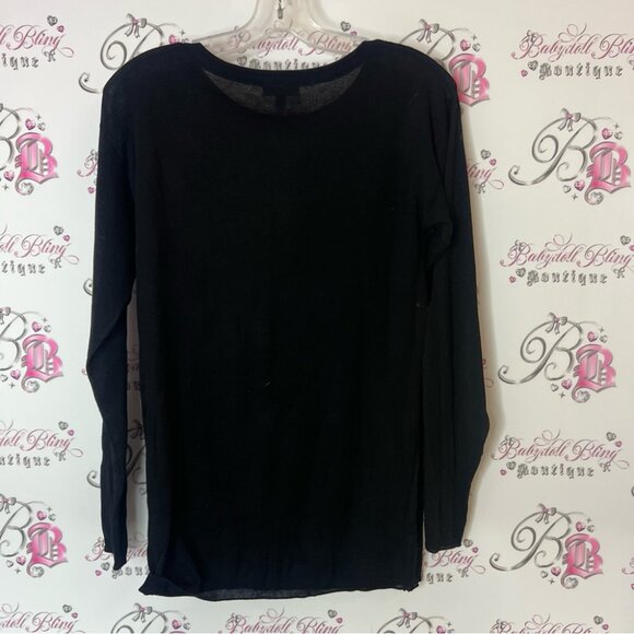 Le Chateau sweater top cheetah 🐆 cat animal knit Black Top with Gold Pattern - Picture 7 of 7
